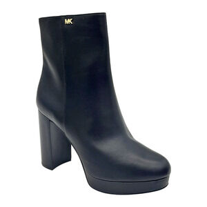 Michael Kors Women's Joanna Faux Leather Platform Boot Bootie Black - Medium